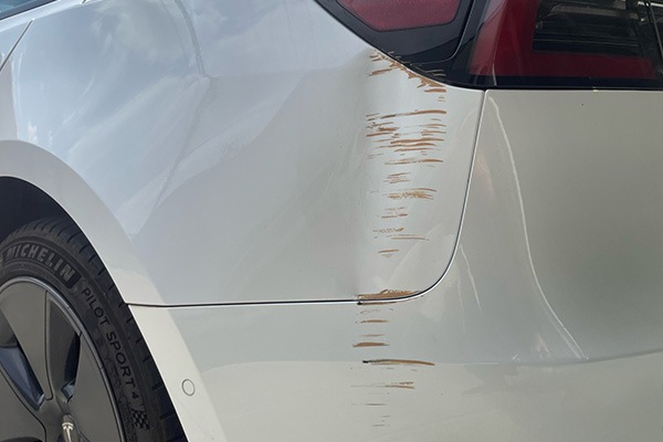 テスラ TESLA Model3 リアフェンダー、リアバンパー修理